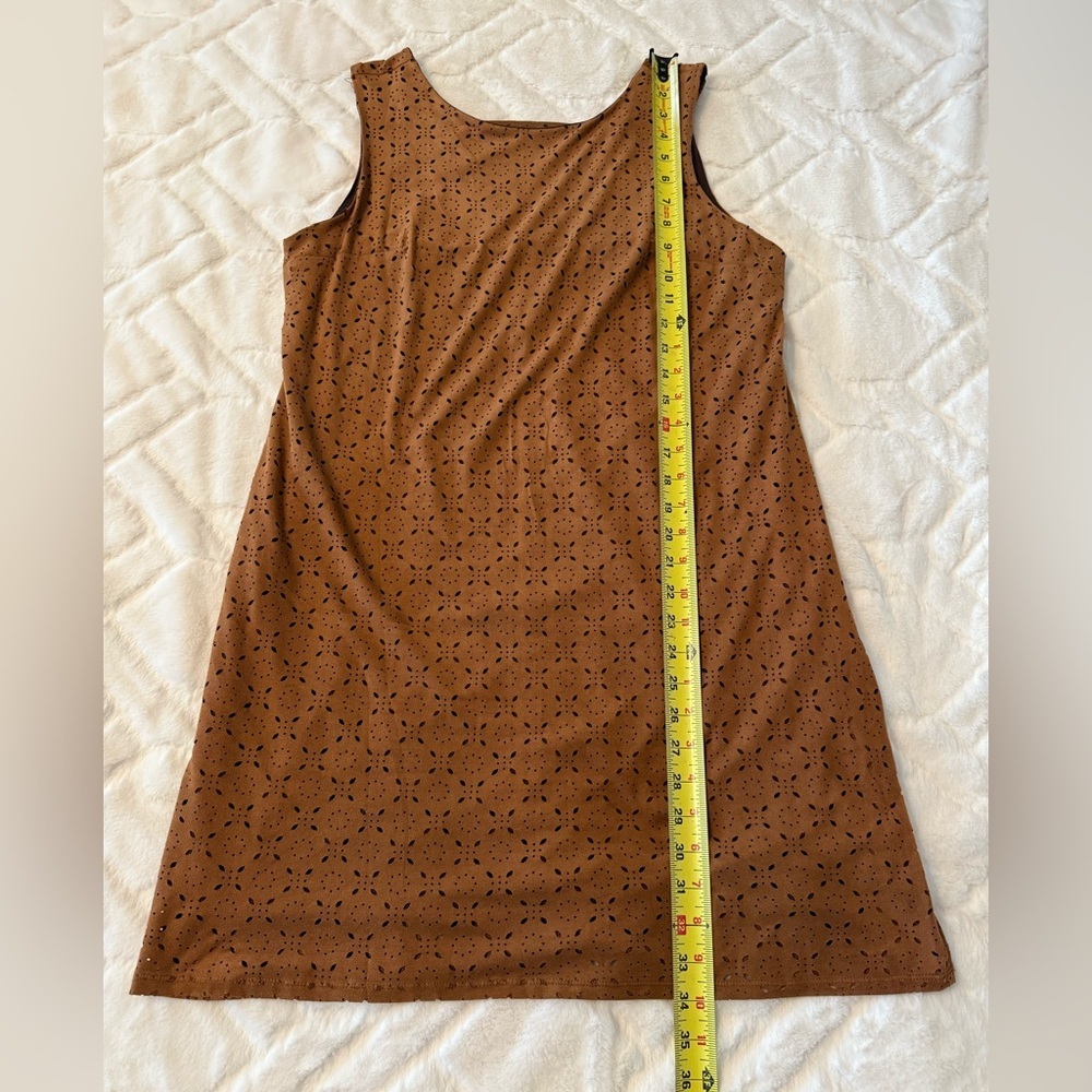 Maurices Brown Suede Eyelet Mini Dress Size M - Picture 6 of 8